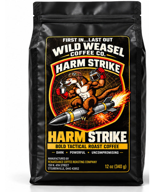 HARM Strike 12 oz bag, front