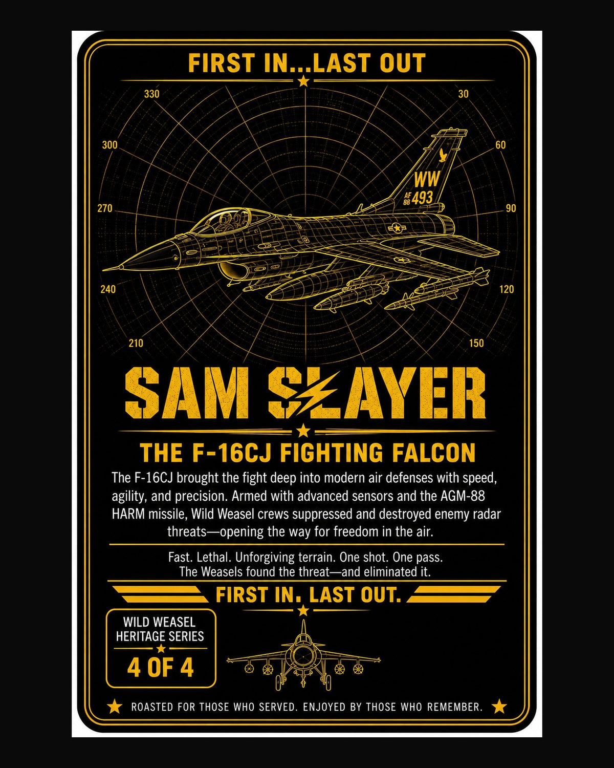 SAM Slayer back label, Wild Weasel Heritage Series 4 of 4